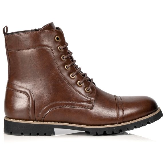 Brown Men's Lace Up Cap Toe Dress Oxford Fashion Casual Boot - Picture 4 of 7